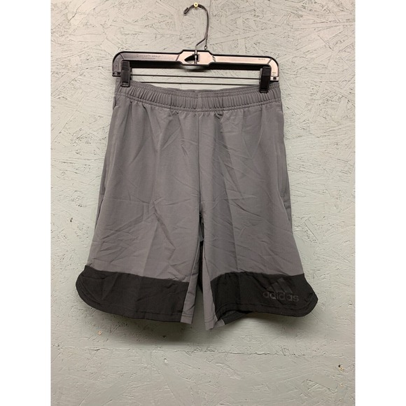 Adidas‎ Climalite Shorts Men’s S Gray Black Stretch Athletic Polyester - Picture 1 of 7